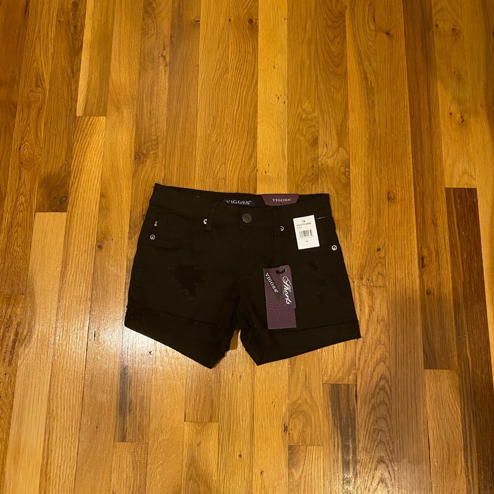 Black jean shorts